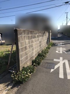 岡山県瀬戸町 ブロック塀解体工事